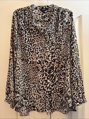 a.n.a Animal Print Skirt in Black and Cream